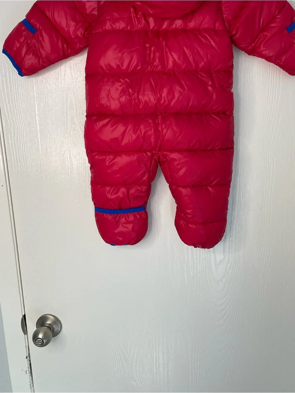 Toys R Us Baby 0-6M Red Puffer Snowsuit Bear Ear Hood